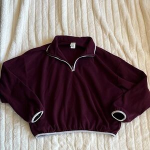 PINK Victoria's Secret Maroon Half-Zip Sweater